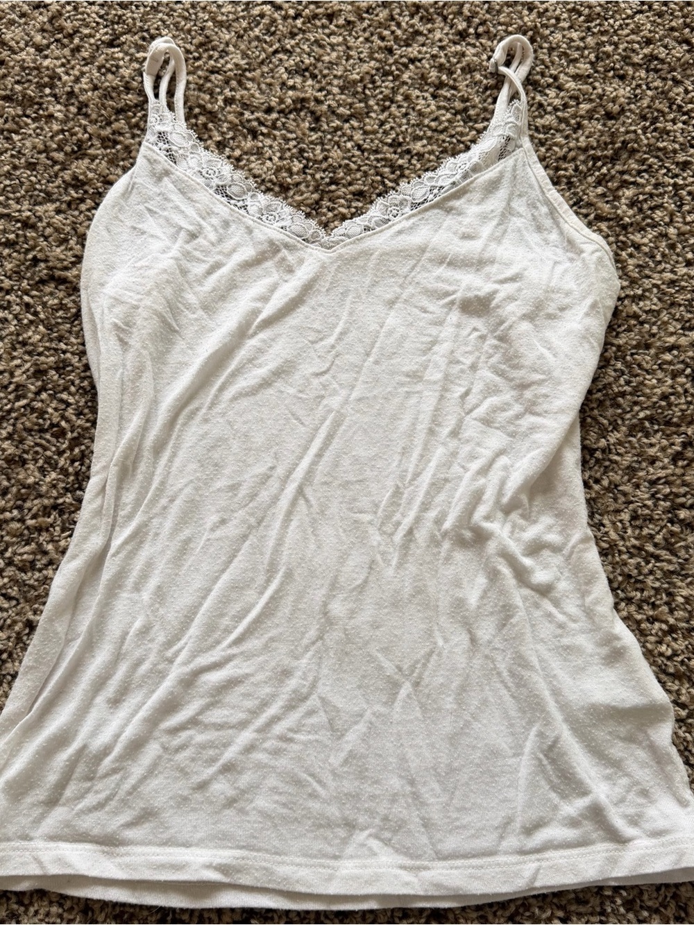 Mudd White Lace-Trim Camisole Tank